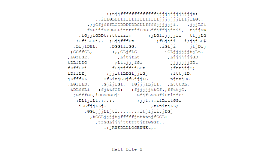 Arte ASCII del logotipo lambda de Half Life 2