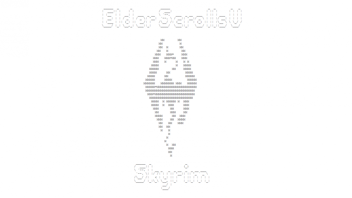 Arte ASCII del título de Skyrim y el logotipo del dragón en forma de diamante