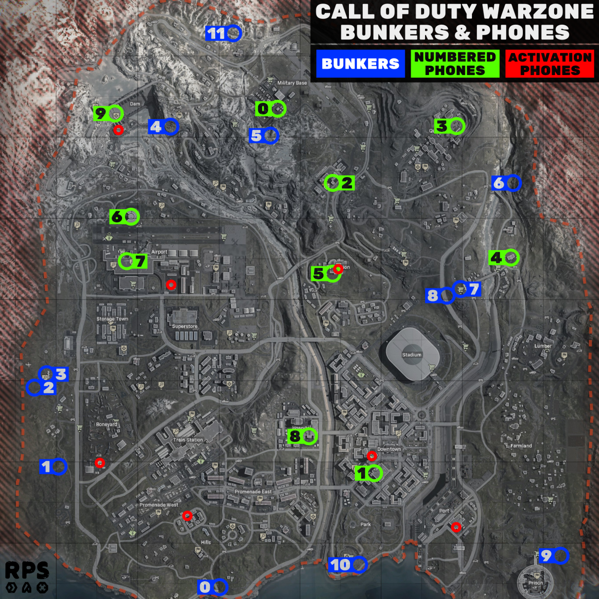 Call Of Duty: Warzone Bunker ubicaciones y ubicaciones de teléfonos