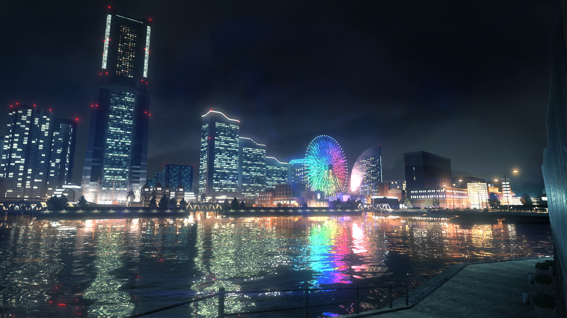 Yokohama de noche.