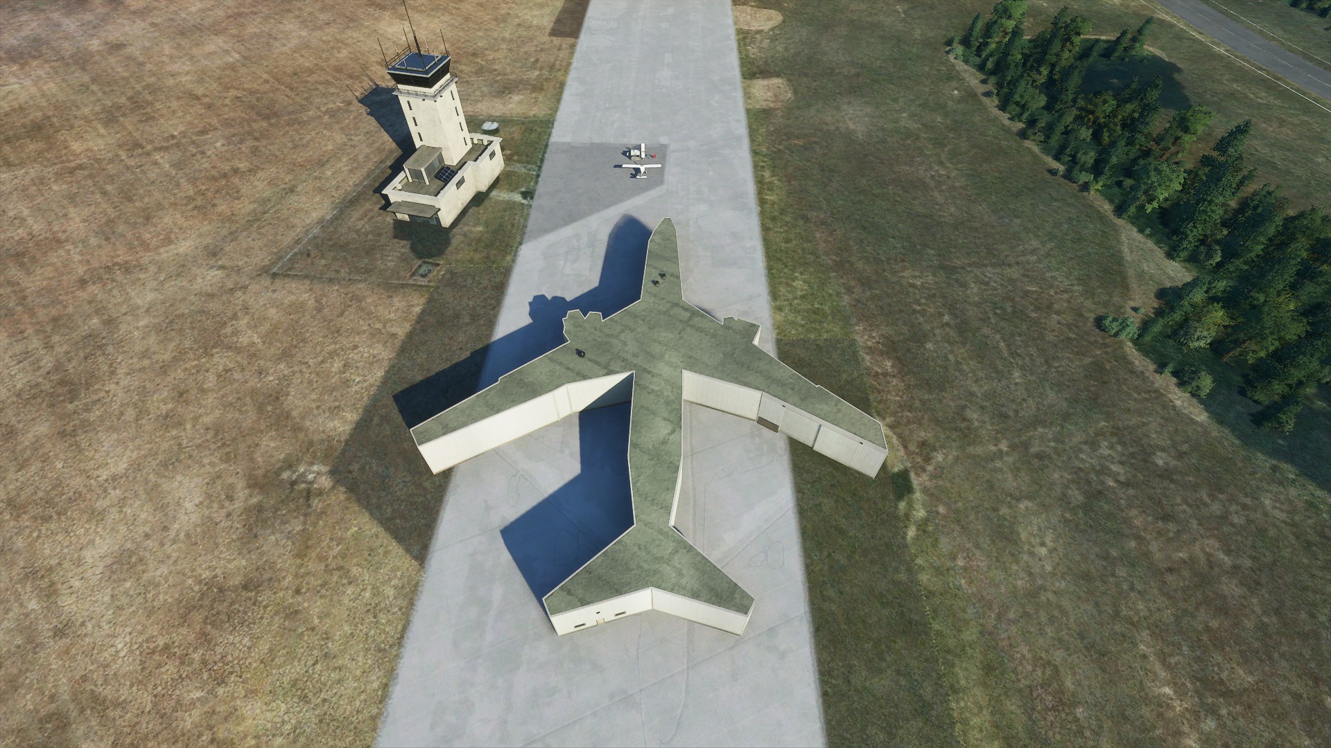 Un edificio en forma de avión.