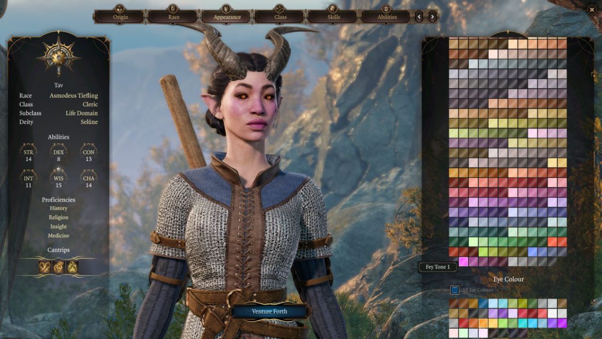 La aplicación del tono de piel 'Fey Tone 1' en la creación de personajes en Baldur's Gate III ha dado como resultado una mujer con una piel ligeramente teñida de rosa alrededor de la nariz.
