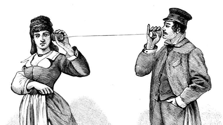 Un teléfono de cuerda en una ilustración de 'Gately's World's Progress'
